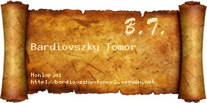 Bardiovszky Tomor névjegykártya